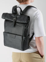 Sac � Dos Business Flandres 1 Compartiment Cuir Etrier Noir flandres EFLA8102-vue-porte