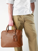 Porte-documents Flandres 2 Compartiments Cuir Etrier Marron flandres EFLA8252-vue-porte