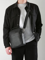 Sac Bandouli�re Spider Cuir Etrier Noir spider ESPI732M-vue-porte