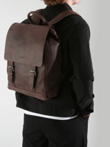 Sac � Dos Spider Business 1 Compartiment Etrier Marron spider ESPI8191-vue-porte