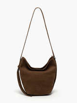 Sac Port� �paule Sac � Dos S Cavalier Nubuck Cuir Etrier Marron cavalier nubuck ECAN126S