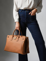 Sac Port� Main / A4 L Equestre Cuir Etrier Marron equestre EEQT142L-vue-porte