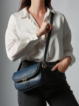 Sac Bandouli�re S Tradition Cuir Etrier Bleu tradition ETRA059S-vue-porte