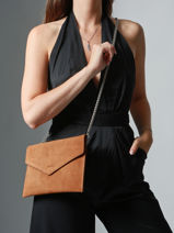 Pochette De Soir�e L Paddock Cuir Etrier Marron paddock EPAD075L-vue-porte