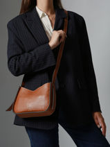 Sac Bandouli�re M Foudre Cuir Etrier Marron foudre EFOD089M-vue-porte