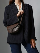 Sac Bandouli�re S Oxer Cuir Etrier Marron oxer EOXE065U-vue-porte