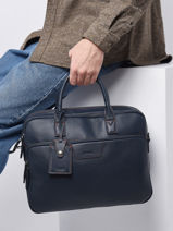 Porte-documents Foulonn� Cuir Etrier Bleu foulonne EFOU8152-vue-porte