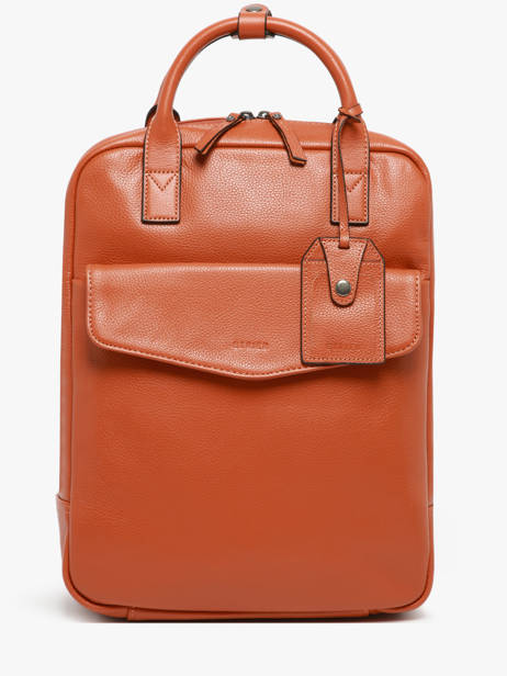 Leather Flandres Business Backpack Etrier Orange flandres EFLA8271
