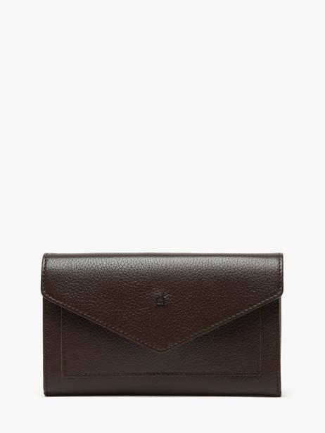 Leather Madras Wallet Purse Etrier Brown madras EMAD701